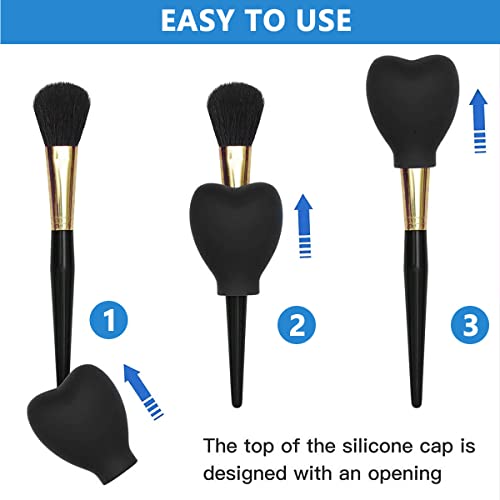 MAYCREATE Makeup Brush Cover 3 Sizes Set, Silicone Travel Dustproof Covers for Makeup Brushes, Reusable Foundation Brush Protector Cap, Universal for Single & Multi-fit (Brush Not Included) MAYCREATE Makeup Brush Cover 3 Sizes Set, Silicone Travel Dustproof Covers for Makeup Brushes, Reusable Foundation Brush Protector Cap, Universal for Single & Multi-fit (Brush Not Included)